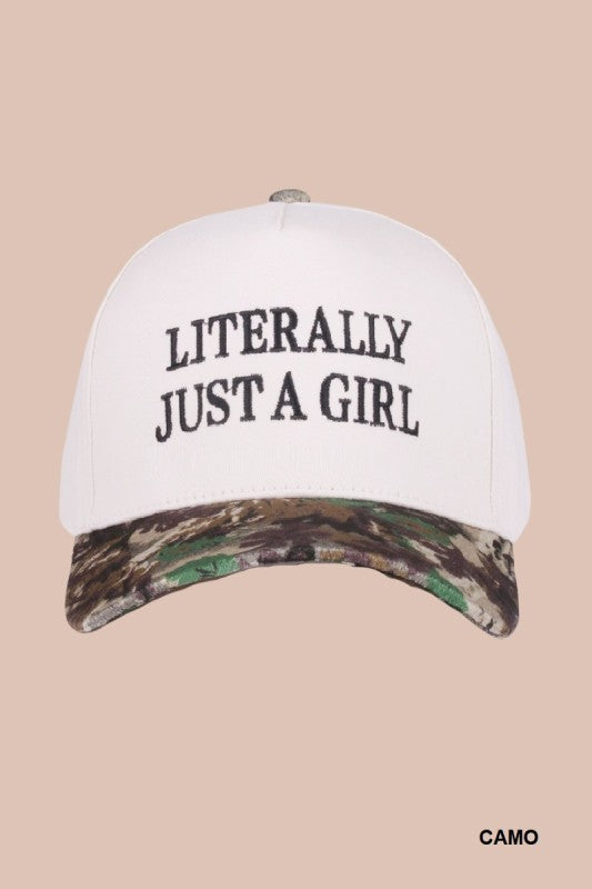 Literally Just A Girl Adjustable Hat Camo