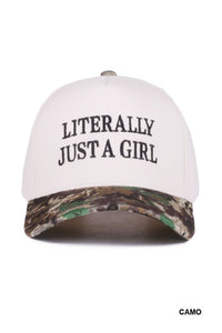 Literally Just A Girl Adjustable Hat Camo