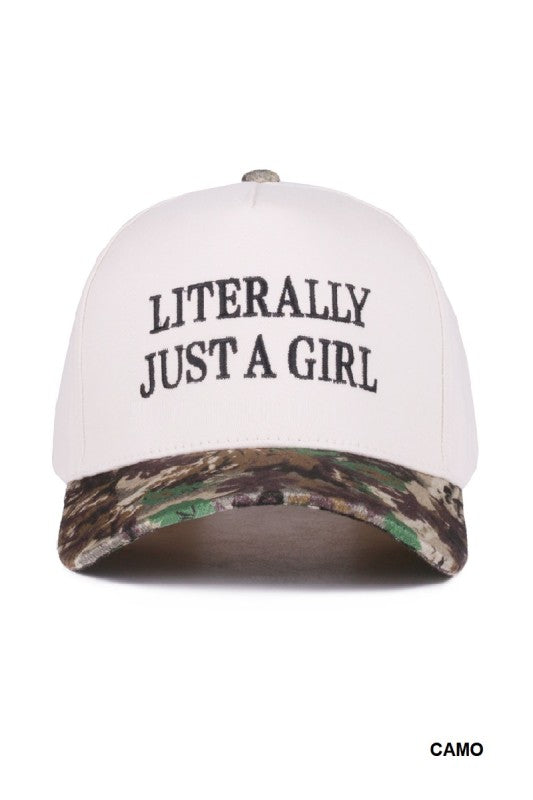 Literally Just A Girl Adjustable Hat Camo