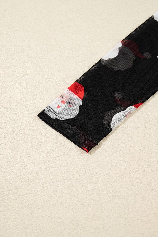 Santa Mesh Top Black