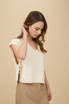 Cable Knit V Neck Side Tie Sweater Vest