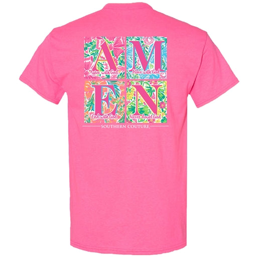 SC Classic Pattern Square Amen -Safety Pink
