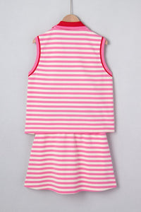 Pink Stripe Skirt W/ Pockets