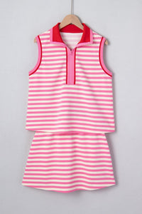 Pink Stripe Skirt W/ Pockets