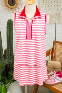 Pink Stripe Skirt W/ Pockets