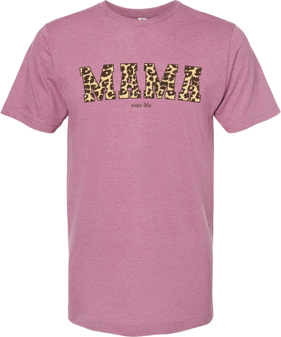 Leopard Mama Tee - H Purple