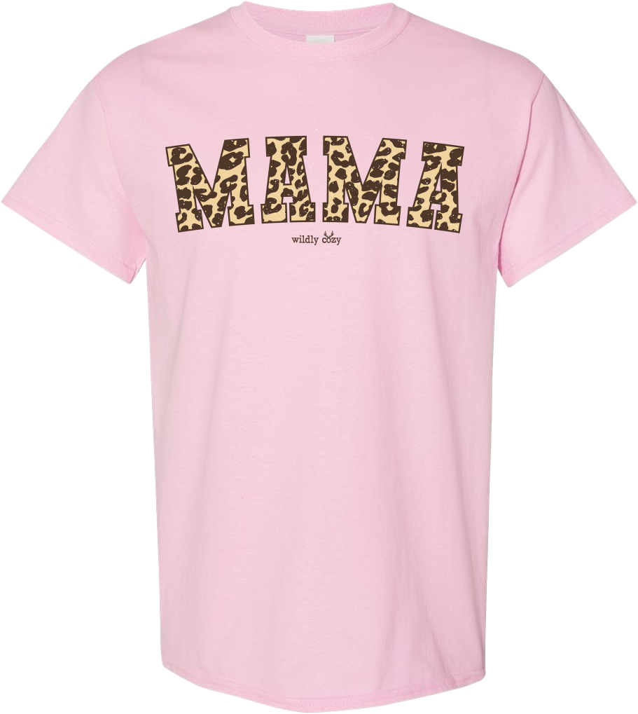 Leopard Mama Tee - Pink