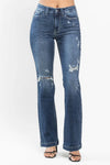 Mid Rise Hand Sand & Destroy Bootcut Jeans 82541