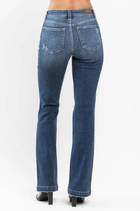 Mid Rise Hand Sand & Destroy Bootcut Jeans 82541