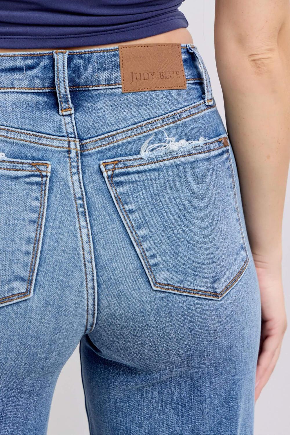 High Waisted Retro Wide Leg Denim 82648