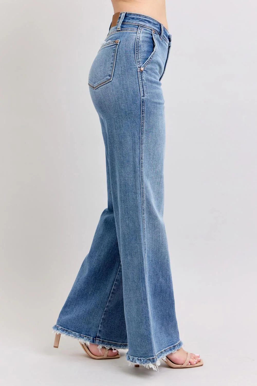 High Waisted Retro Wide Leg Denim 82648