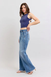 High Waisted Retro Wide Leg Denim 82648