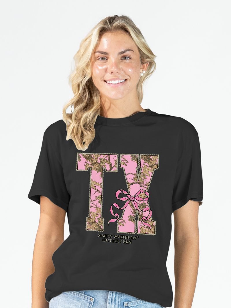 Camo TX State Shirt SS-STATE-TX-BLK