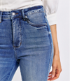 High Waisted Tummy Control Contrast Wash Flare Jeans 88855