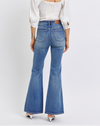 High Waisted Tummy Control Contrast Wash Flare Jeans 88855