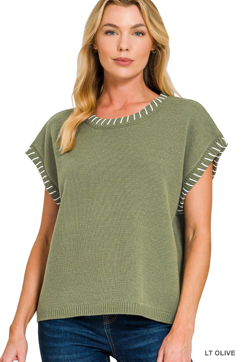 Sleeveless Knit Stitch Sweater