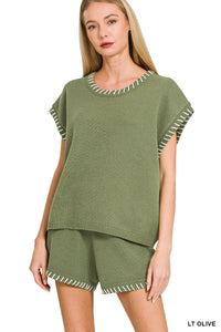 Sleeveless Knit Stitch Sweater