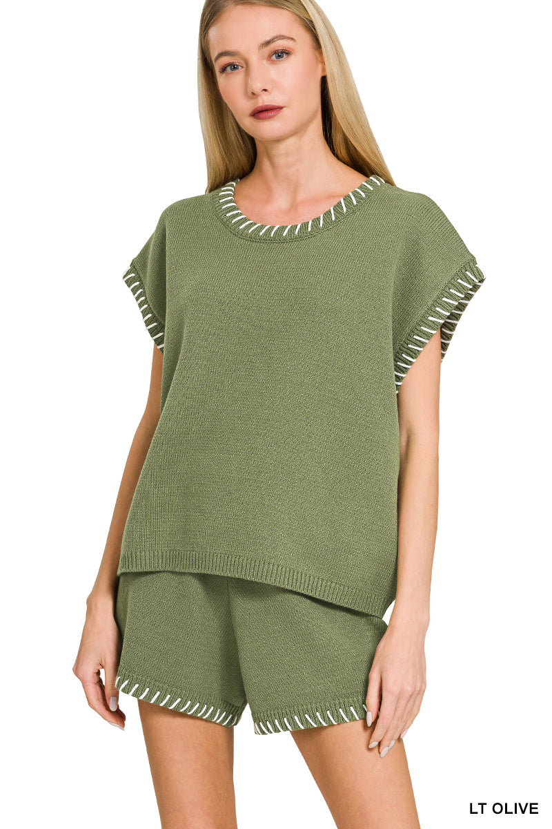 Sleeveless Knit Stitch Sweater