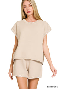 Sleeveless Knit Stitch Sweater