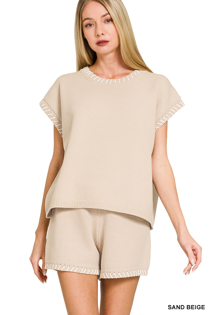 Sleeveless Knit Stitch Sweater