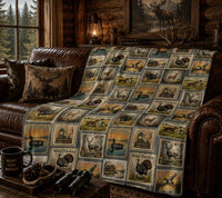 Great Outdoors Plush Fishing Hunting Camping Blanket