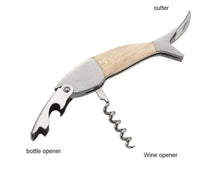 Fish Wine Beer Bottle Corkscrew Opener Wood