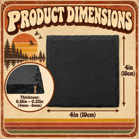 Black Slate Drink Coasters Hunt Fish Duck