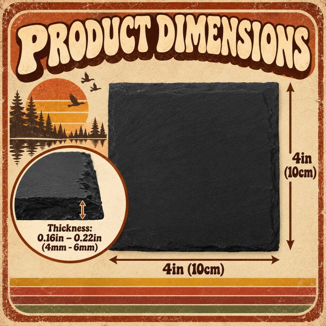 Black Slate Drink Coasters Hunt Fish Duck