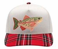 Christmas Faux Patchwork Snapback Trucker Hat Duck Hunting