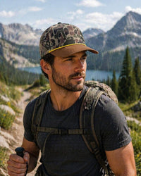 Old School Camo Solid Mesh Snapback Hat Camouflage Rope