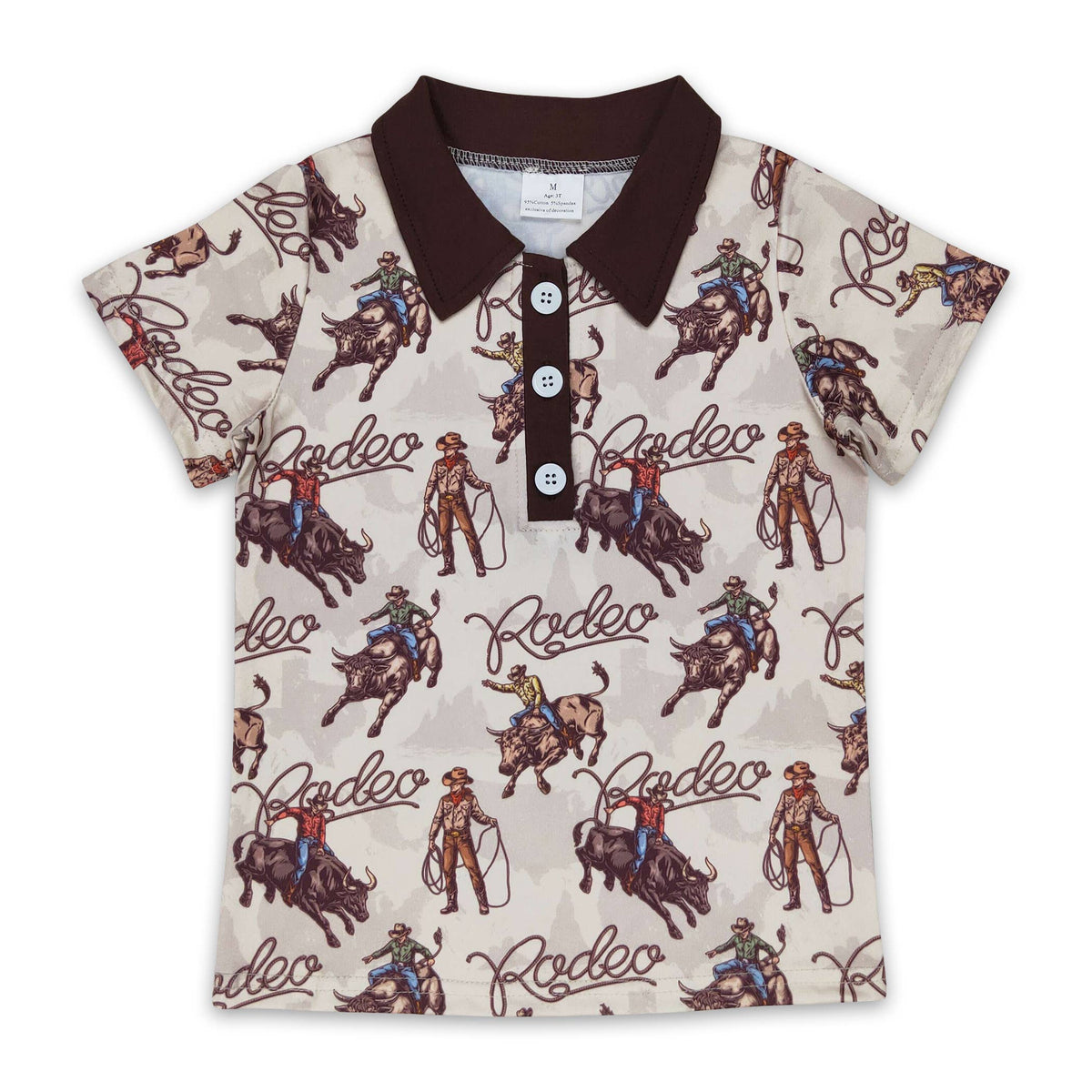 Western rodeo kids boys polo shirt
