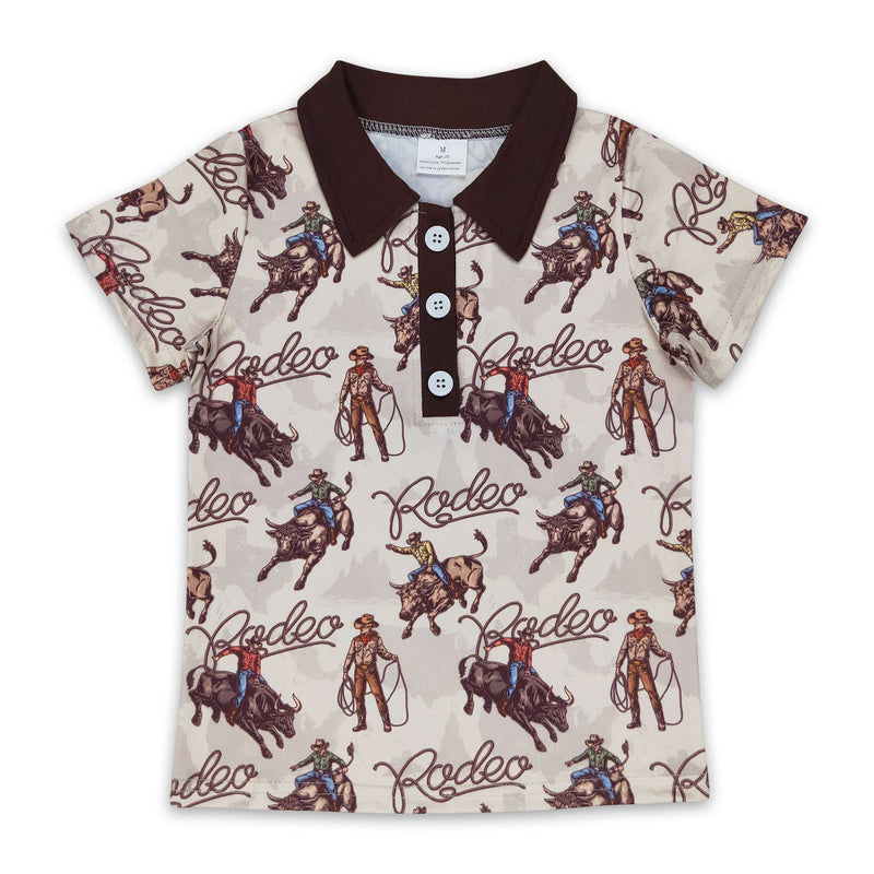 Western rodeo kids boys polo shirt