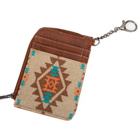 WG2203-W005 Wrangler Southwestern Art Print Mini Zip Card Case  -Tan