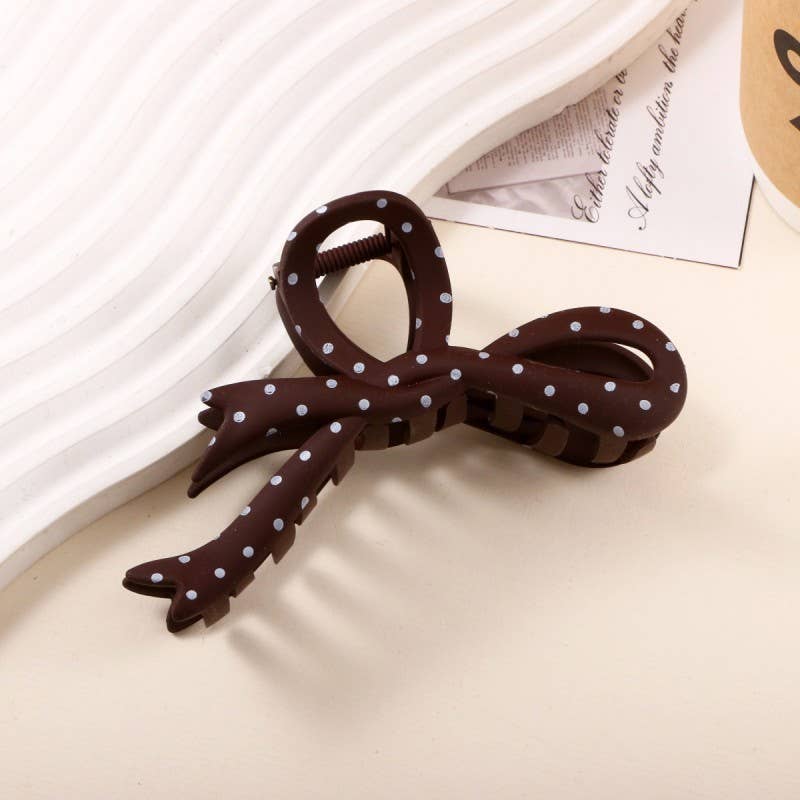 Oversized Polka Dot Bow Hair Claw Clip | 40H1066