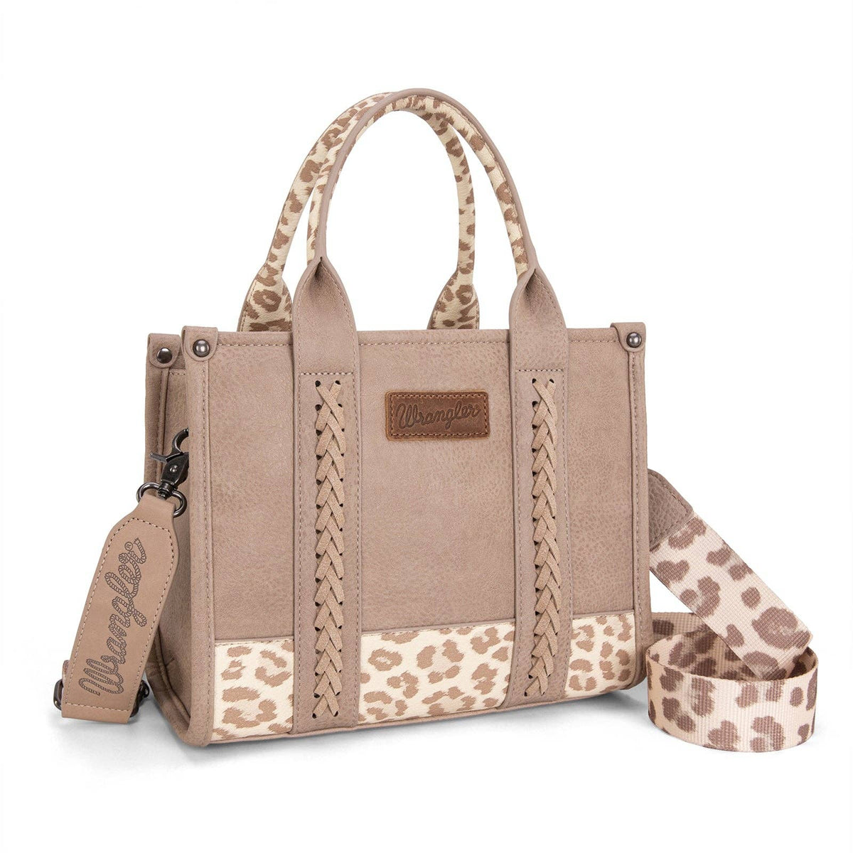PRE-ORDER Wrangler Cow Print Concealed Carry Tote/Crossbody - Tan