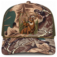 Bottom Leaf Camo Snapback Hat Faux Embroidery Duck Hunt