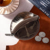 WG116-002  Wrangler Genuine Hair On Cowhide Circular Coin Pouch Bag Charm - Coffee