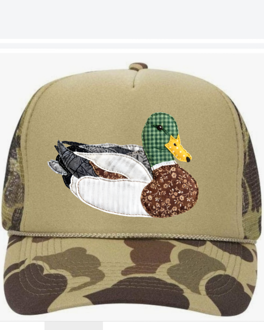 Faux Patchwork Duck Hunting Snapback Hat