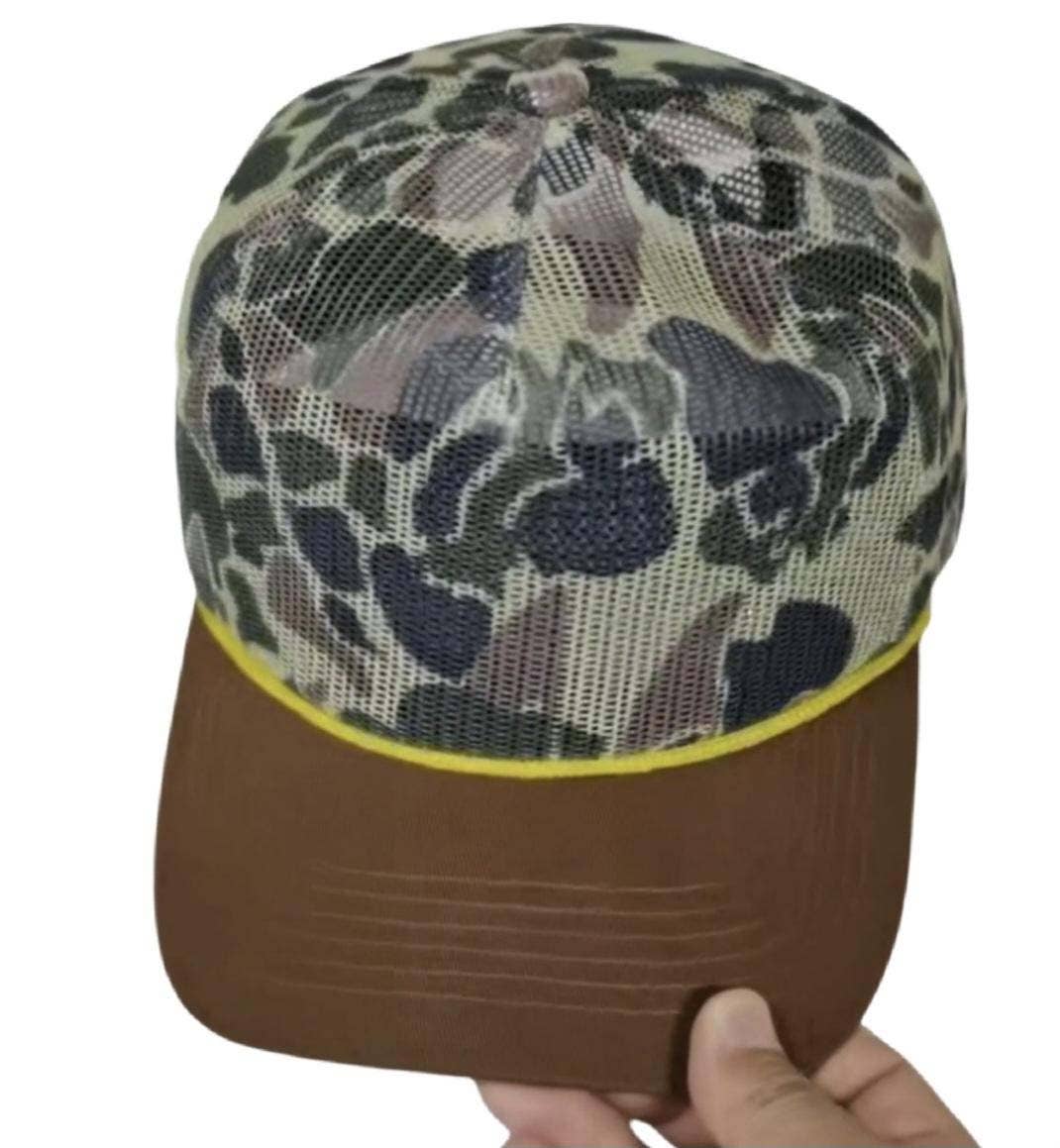 Old School Camo Solid Mesh Snapback Hat Camouflage Rope