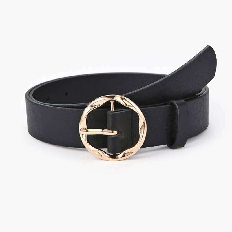 TEXTURED ANGLED OVAL SHAPED BUCKLE | 40BT659