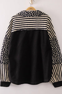 NT12889-Daisy Stripe Contrast Top