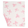 Pink Ribbon / Bow Patterned Reversible Kids Throw Blanket