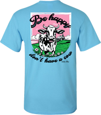 Be Happy Dairy Cow Tee Sky Blue