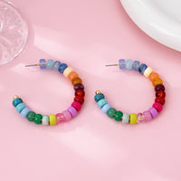 Multi-Color Beaded Hoop Earrings | 80E62019