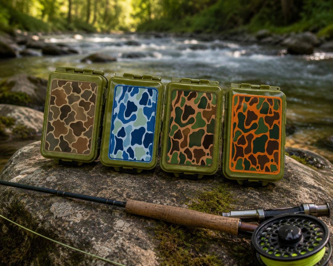 Camo Fishing Hooks Sinkers Flys Box Case