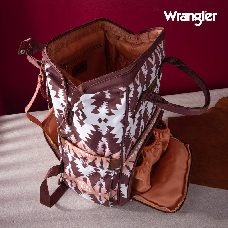 WG2204-9110  Wrangler Aztec Printed Callie Backpack - Brown