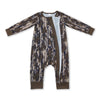 Long sleeves bottomland camo baby kids bamboo zipper romper