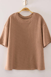 NT12901-Textured Short Sleeve Top