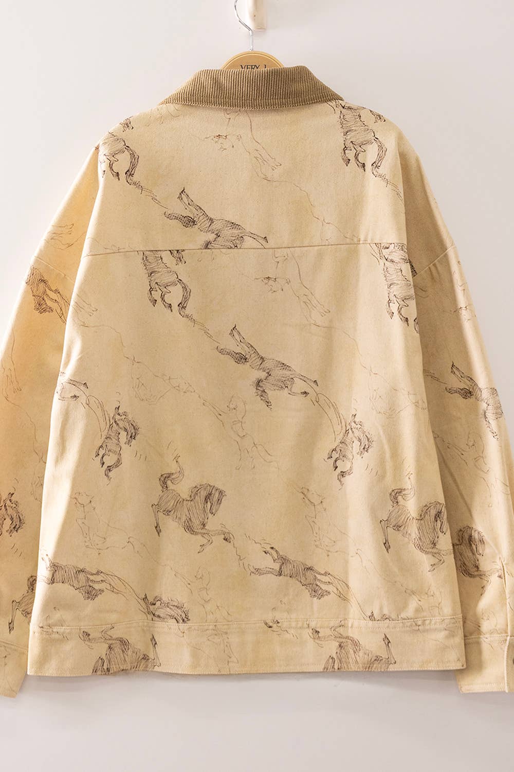 NJ90492-Western Horse Print Zip Up Jacket