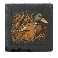 Black Slate Drink Coasters Hunt Fish Duck
